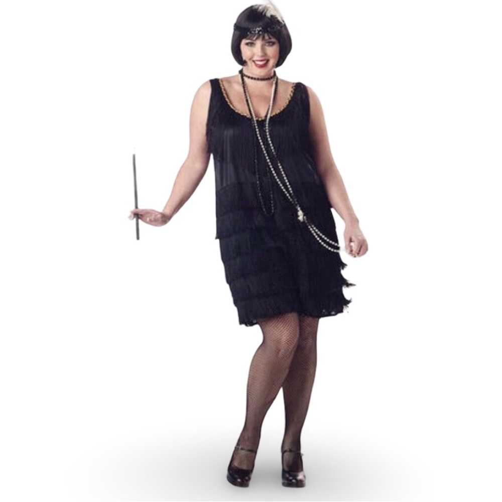 1920s Fashion Flapper Black Fringe Dress from California Costume Collections